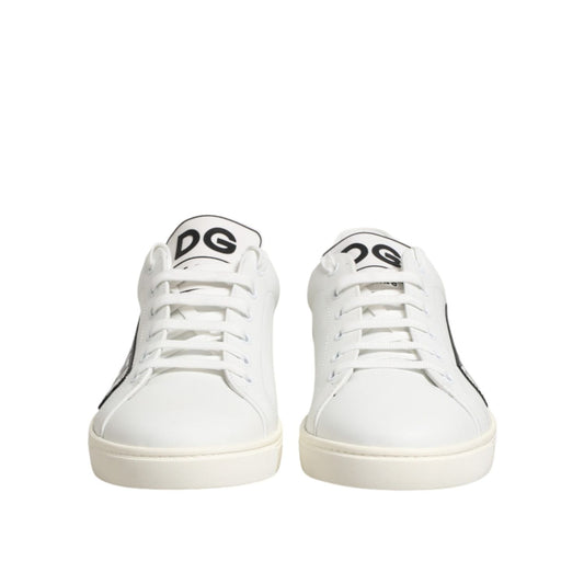 Dolce & Gabbana White Prince Leather Low Top Men Sneakers Shoes