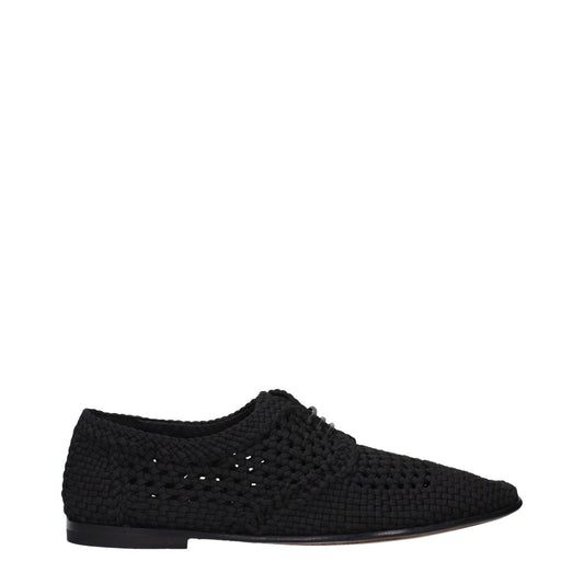 Dolce & Gabbana Black Fabric Oxfords And Derbies