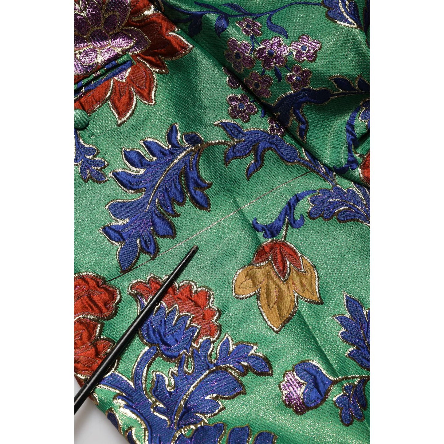 Dolce & Gabbana Green Floral Polyester BootCut Trouser Pants