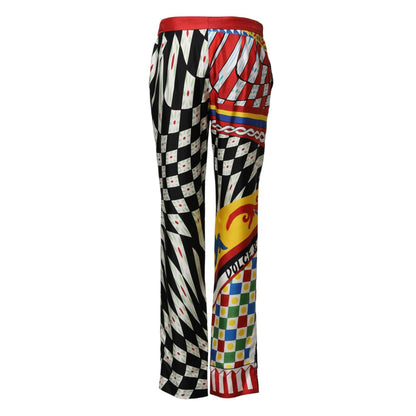 Dolce & Gabbana Multicolor Carretto Pattern Straight Pants