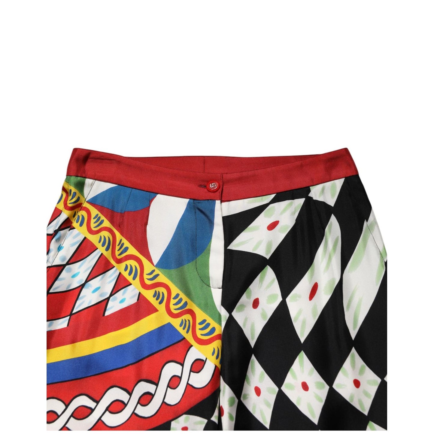 Dolce & Gabbana Multicolor Carretto Pattern Straight Pants