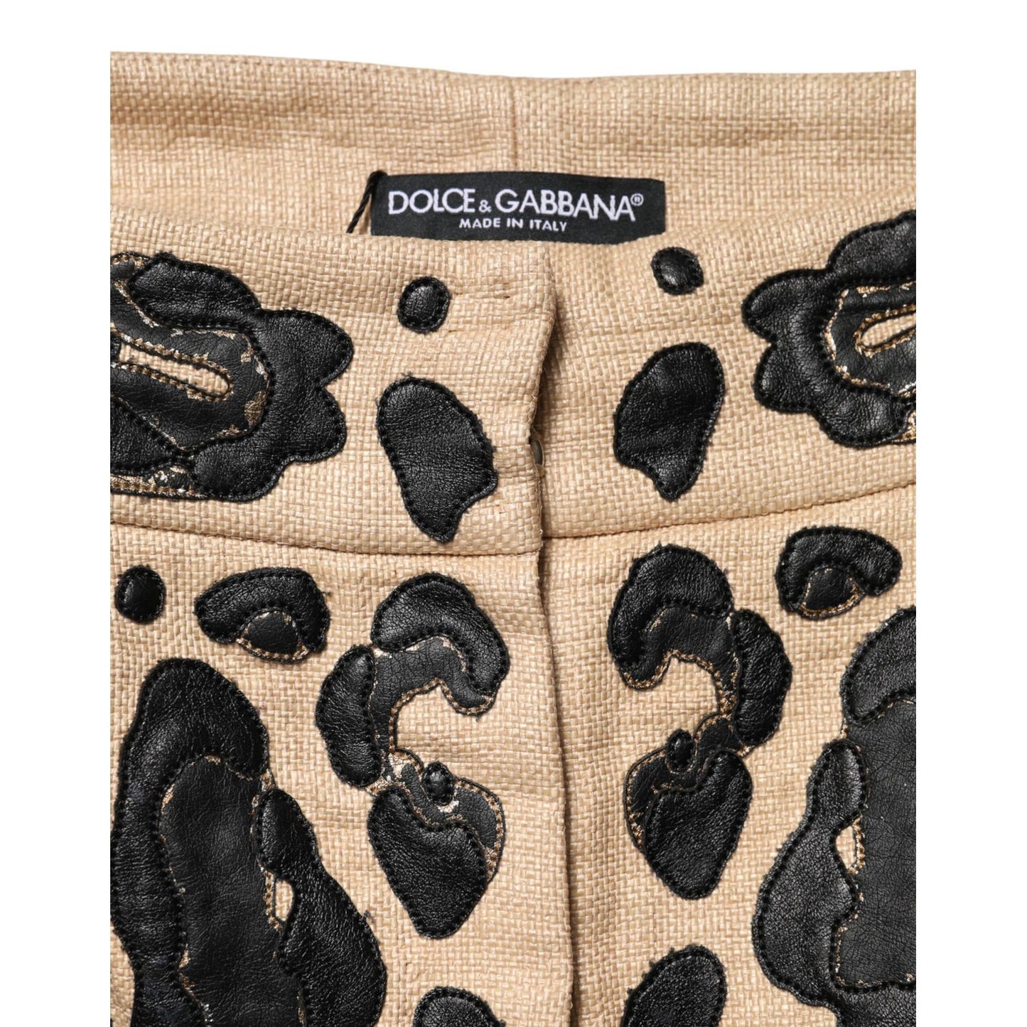 Dolce & Gabbana Beige Leopard Nylon Bermuda Mini Shorts