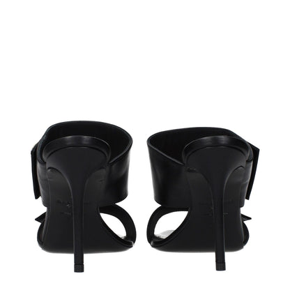 Balmain Black Leather Stiletto Heel Sandals