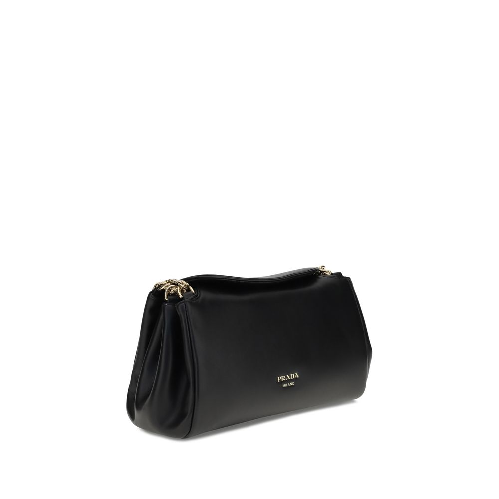 Prada Black Calf Leather Bos Taurus Shoulder Bag 1728,72470364320,Bags,Black,New with tags,Prada,Shoulder Bags - Bags,Women