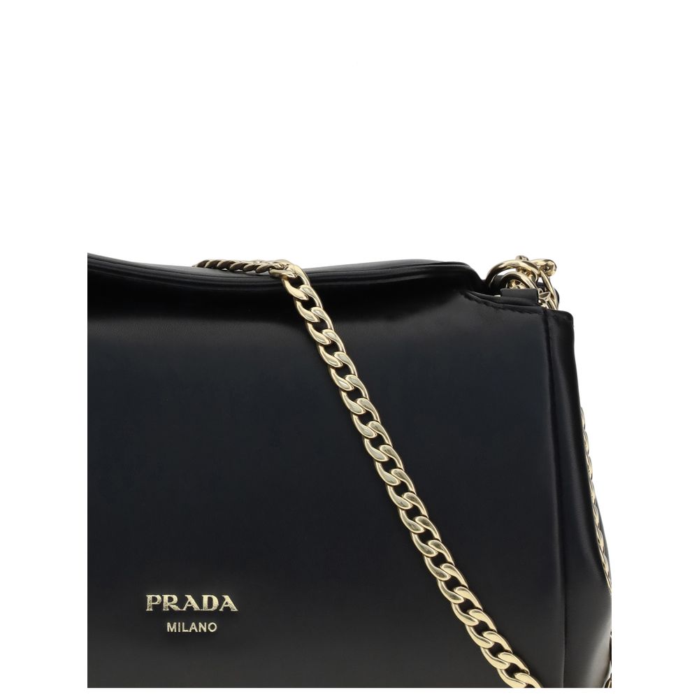 Prada Black Calf Leather Bos Taurus Shoulder Bag 1728,72470364320,Bags,Black,New with tags,Prada,Shoulder Bags - Bags,Women