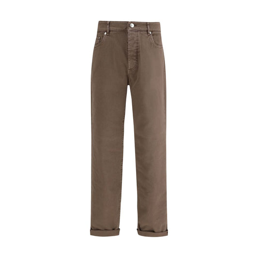 Brunello Cucinelli Brown Cotton Jeans Denim