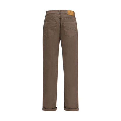 Brunello Cucinelli Brown Cotton Jeans Denim