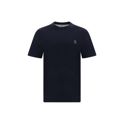 Brunello Cucinelli Blue Cotton T-Shirt