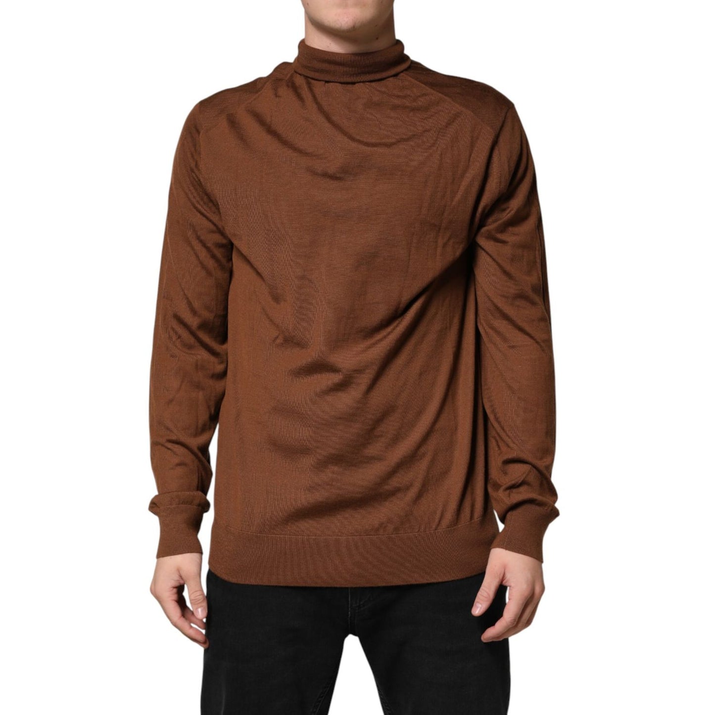 Dolce & Gabbana Brown Cashmere Turtle Neck Pullover Sweater