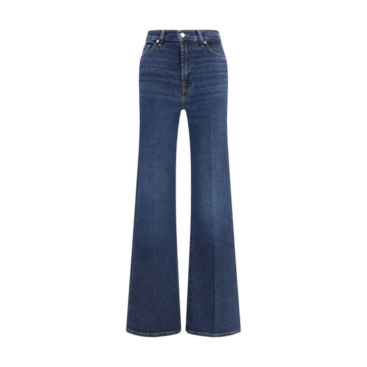 7FOR Blue Cotton Flared Jeans 1728,27,30,72470364320,7FOR,Blue,Clothing,Flared Jeans - Jeans Denim - Clothing,Jeans Denim - Clothing,New with tags,W29,Women