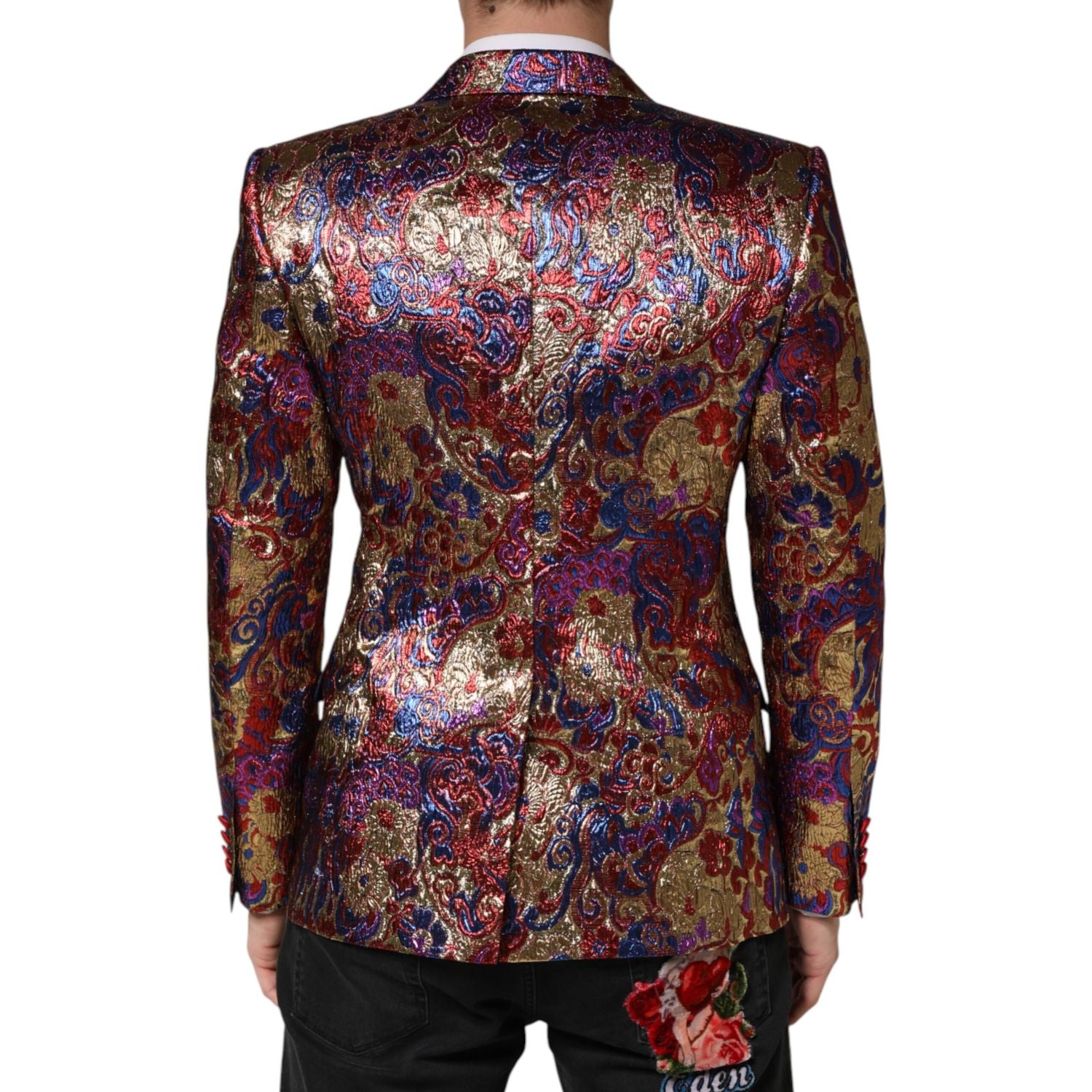 Dolce & Gabbana Multicolor Jacquard Single Breasted Blazer
