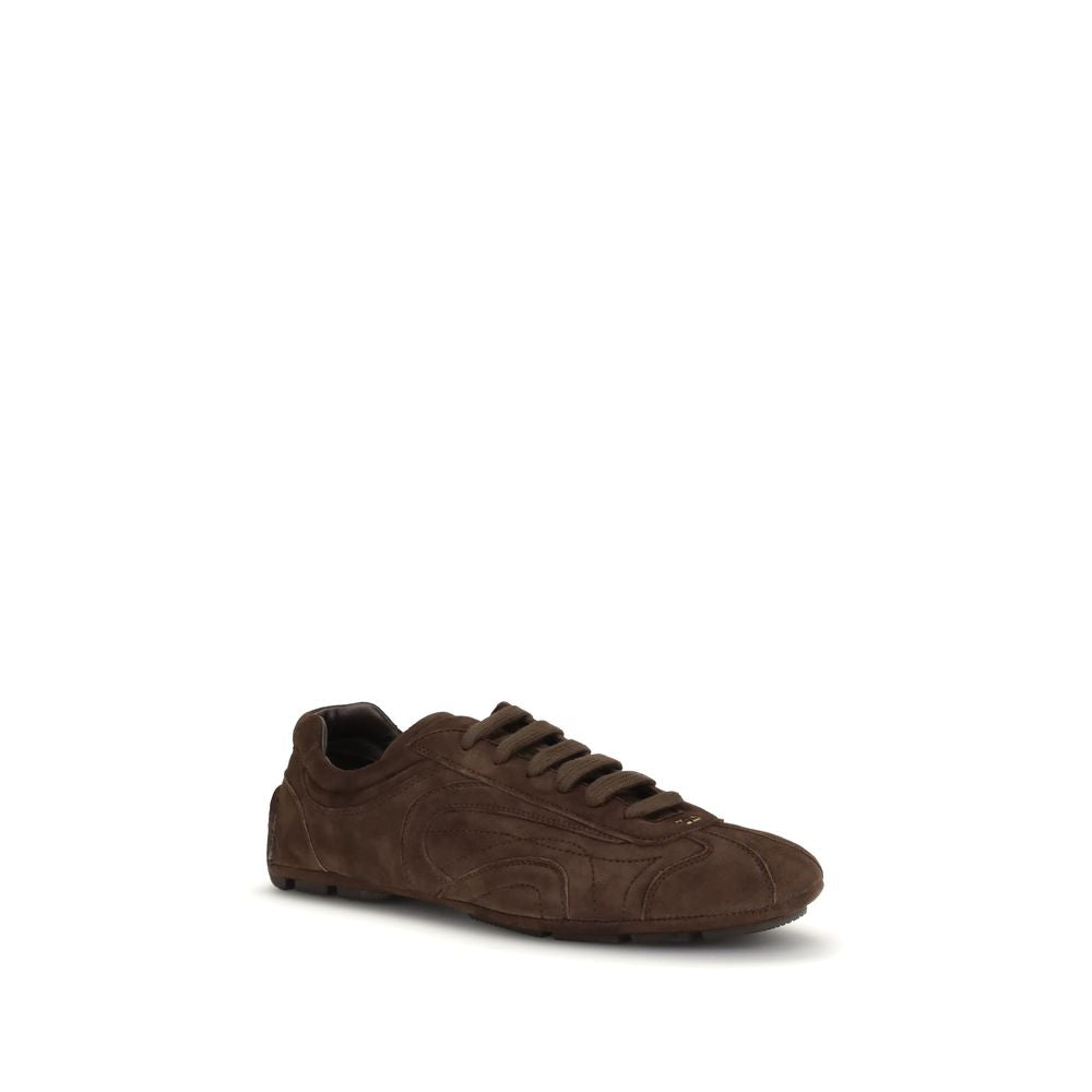 Prada Brown Calf Leather Bos Taurus Sneakers