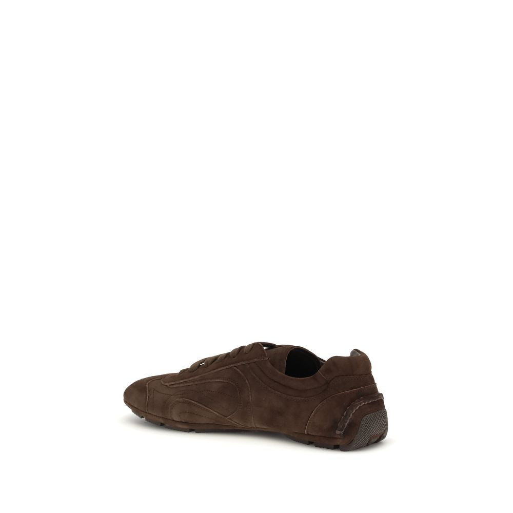 Prada Brown Calf Leather Bos Taurus Sneakers