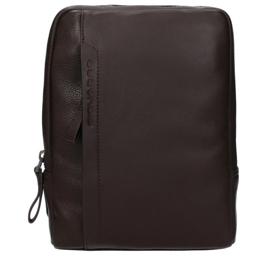 Piquadro Brown Leather Crossbody Bag