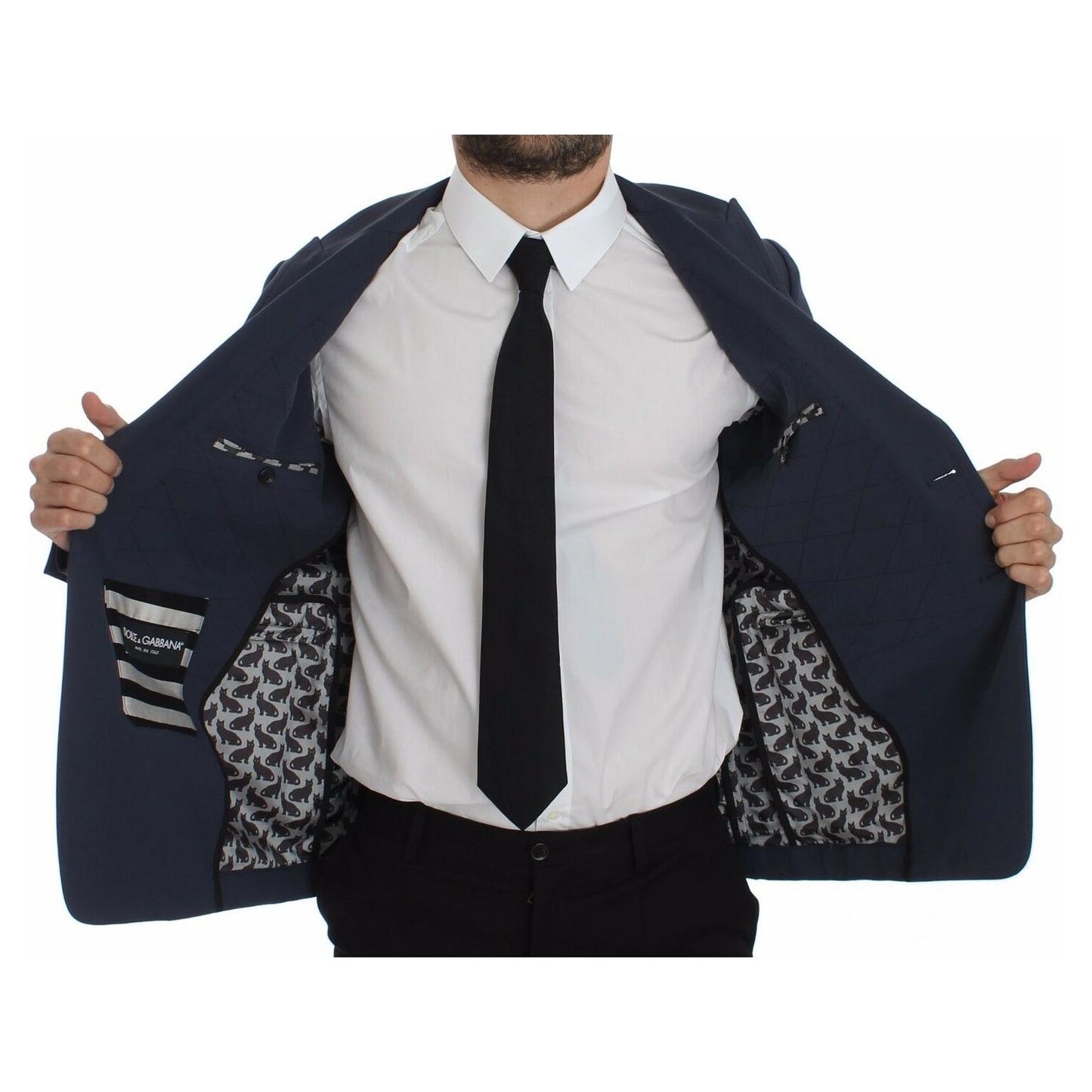 Dolce & Gabbana Elegant Blue Cotton Stretch Blazer Jacket Dolce & Gabbana