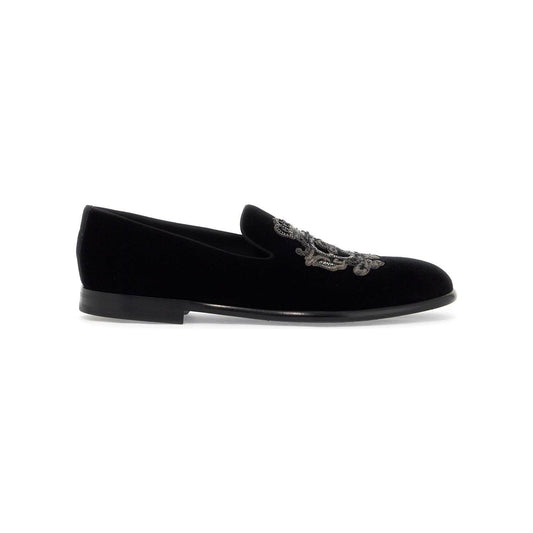 Dolce & Gabbana embroidered velvet loafers