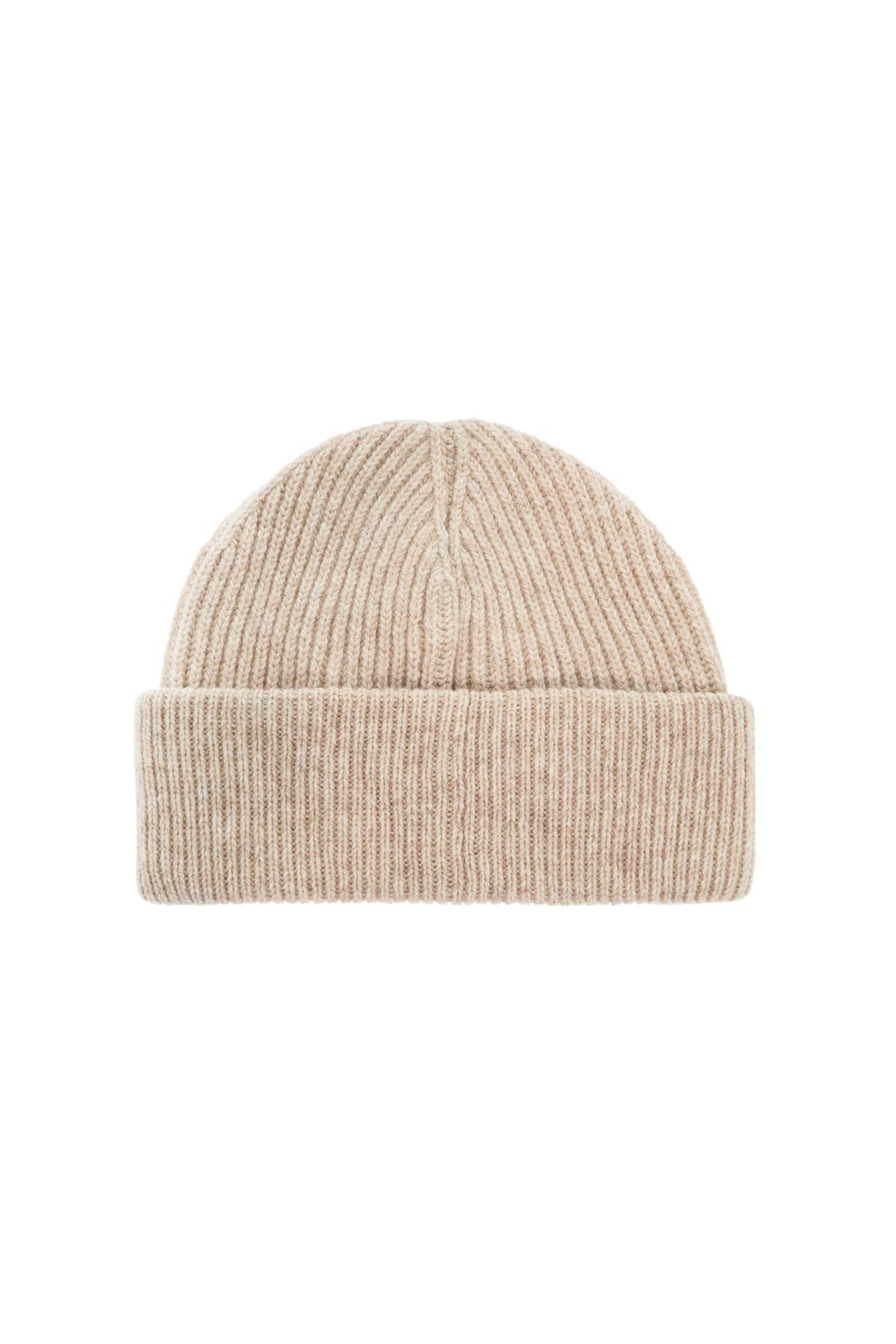 Ganni beanie hat with logo label Scarves Hats & Gloves Ganni