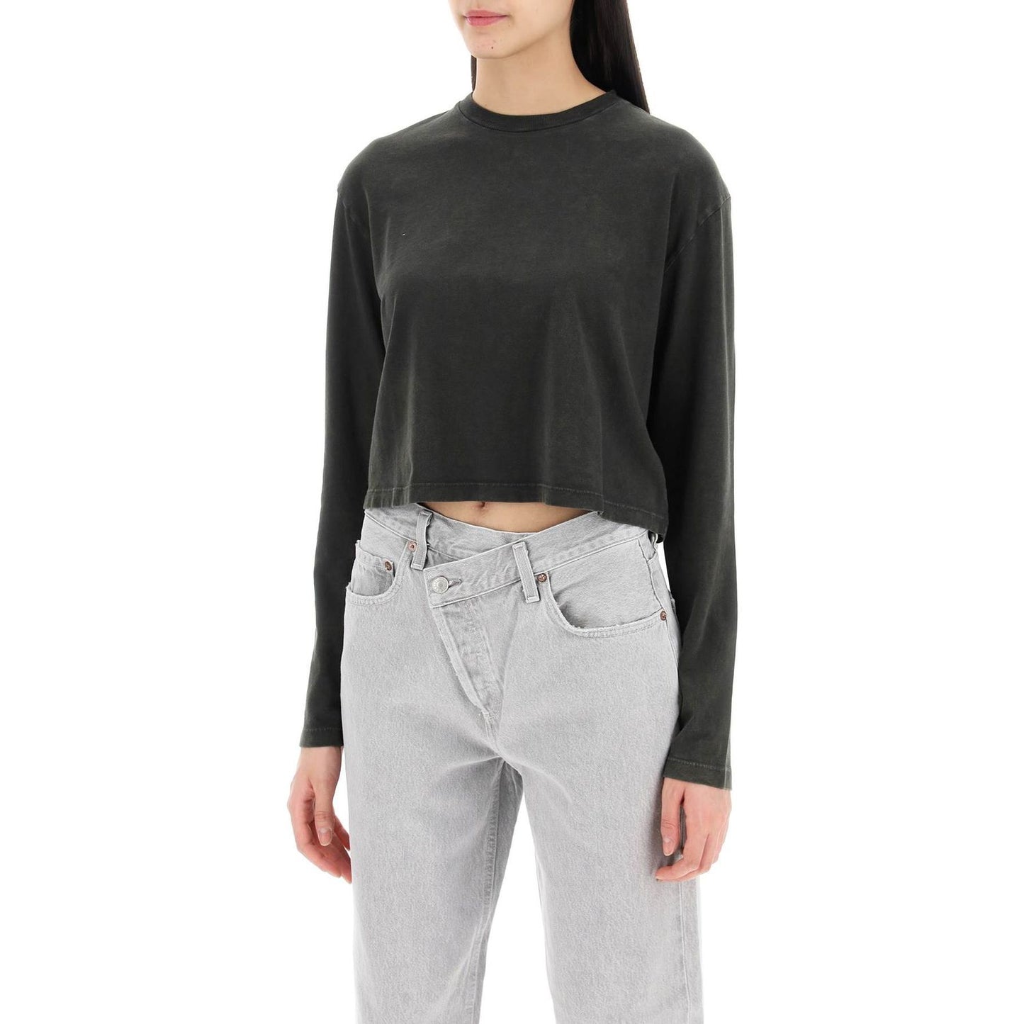 Agolde cropped long-sleeved mason t