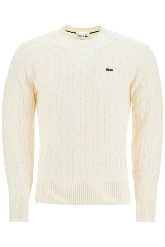 Lacoste classic fit cable knit wool pullover Knitwear Lacoste