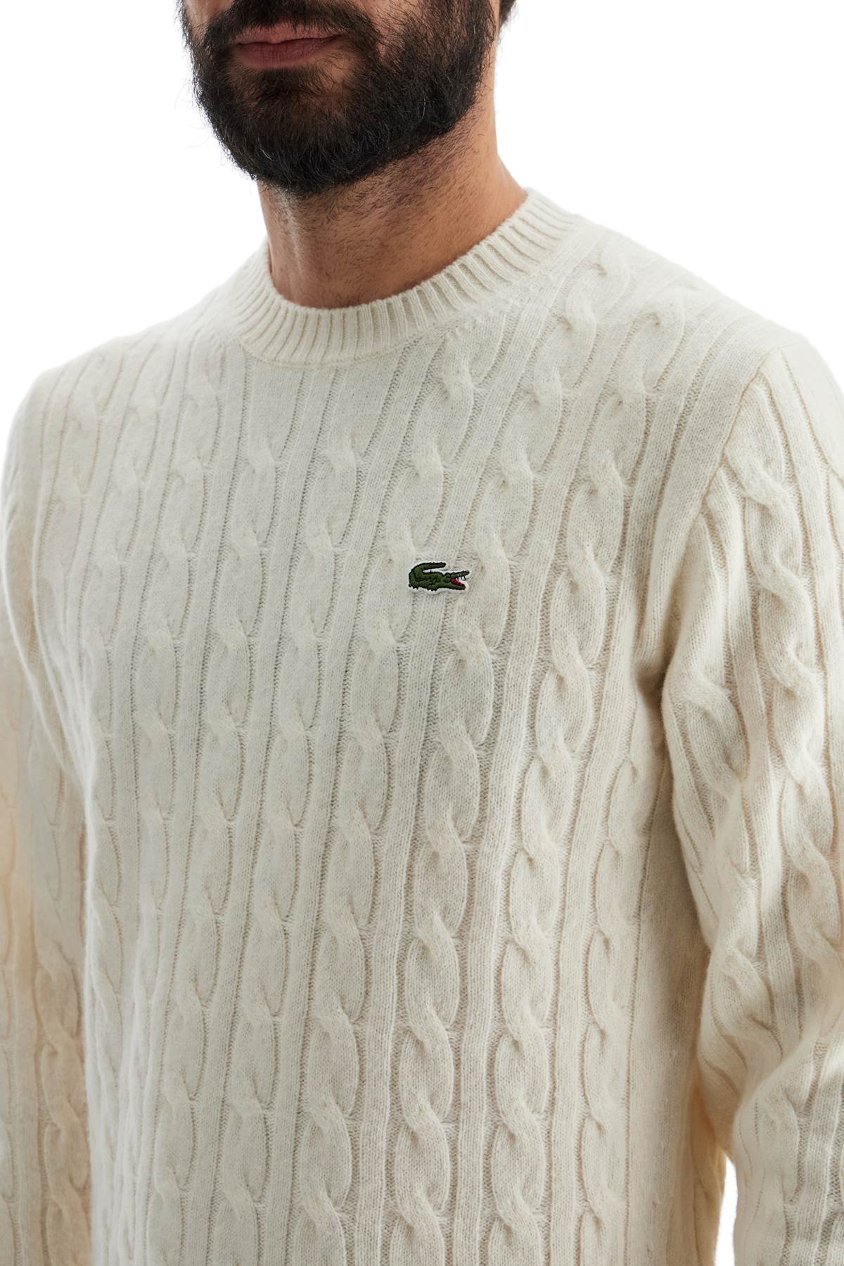 Lacoste classic fit cable knit wool pullover Knitwear Lacoste