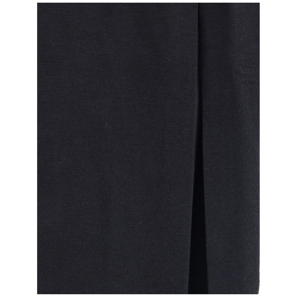 Alessandra Rich Black Fleece Wool Long Skirt Alessandra Rich