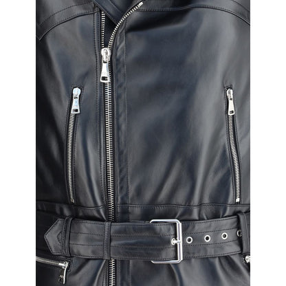 Alessandra Rich Black Leather Biker Jacket Alessandra Rich