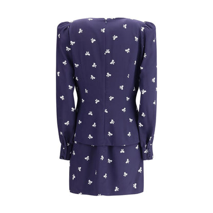 Alessandra Rich Blue Silk Casual Dress Alessandra Rich