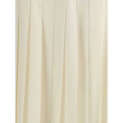 Alessandra Rich White Fleece Wool Midi Skirt Alessandra Rich