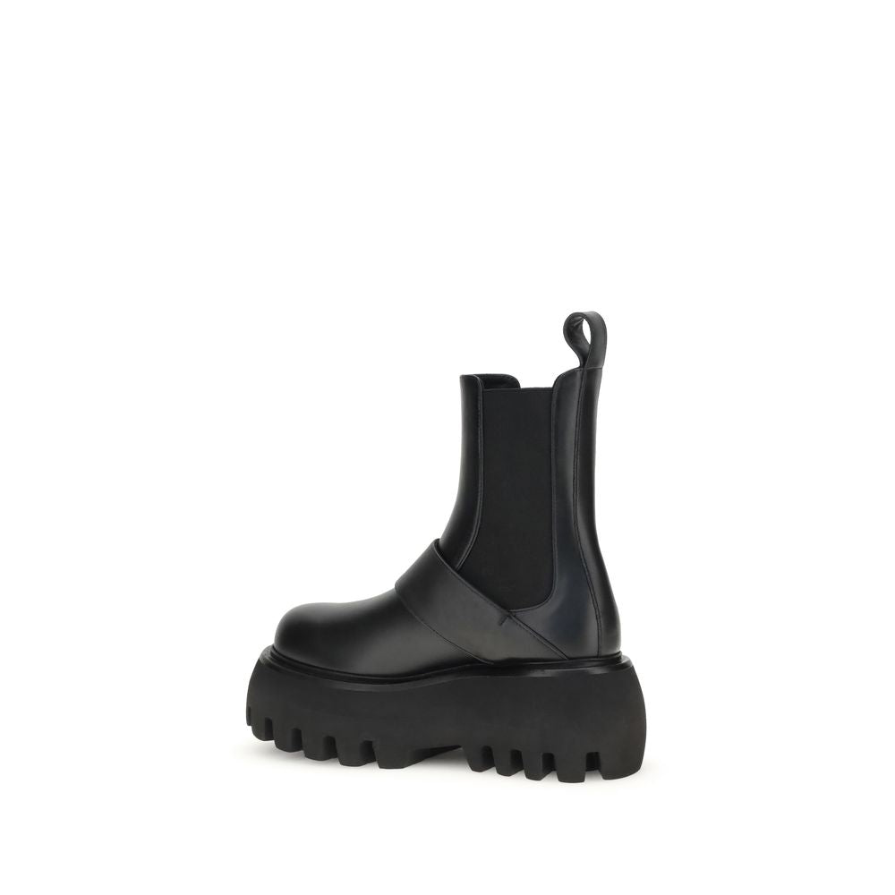 Alexander McQueen Black Calf Leather Bos Taurus Ankle Boots Alexander McQueen