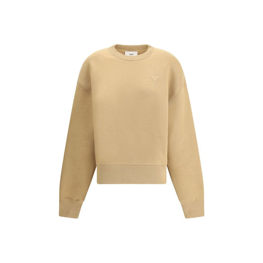 Ami Paris Beige Cotton Sweatshirt