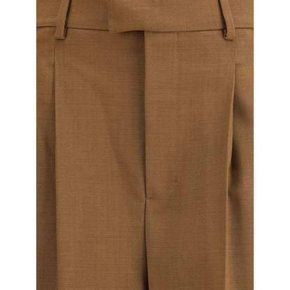 Ami Paris Brown Wool Casual Pants Ami Paris