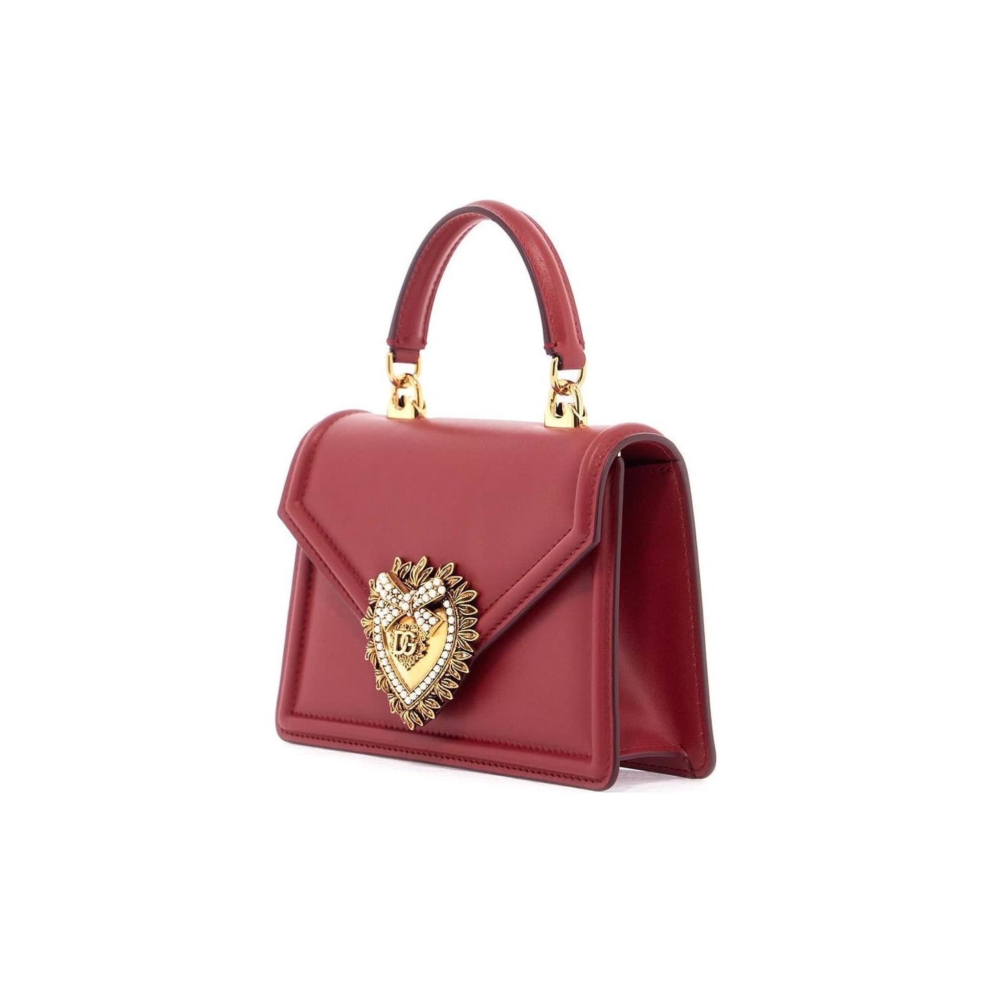 Dolce & Gabbana red poppy leather shoulder and crossbody bag with heart motif Handbag Dolce & Gabbana