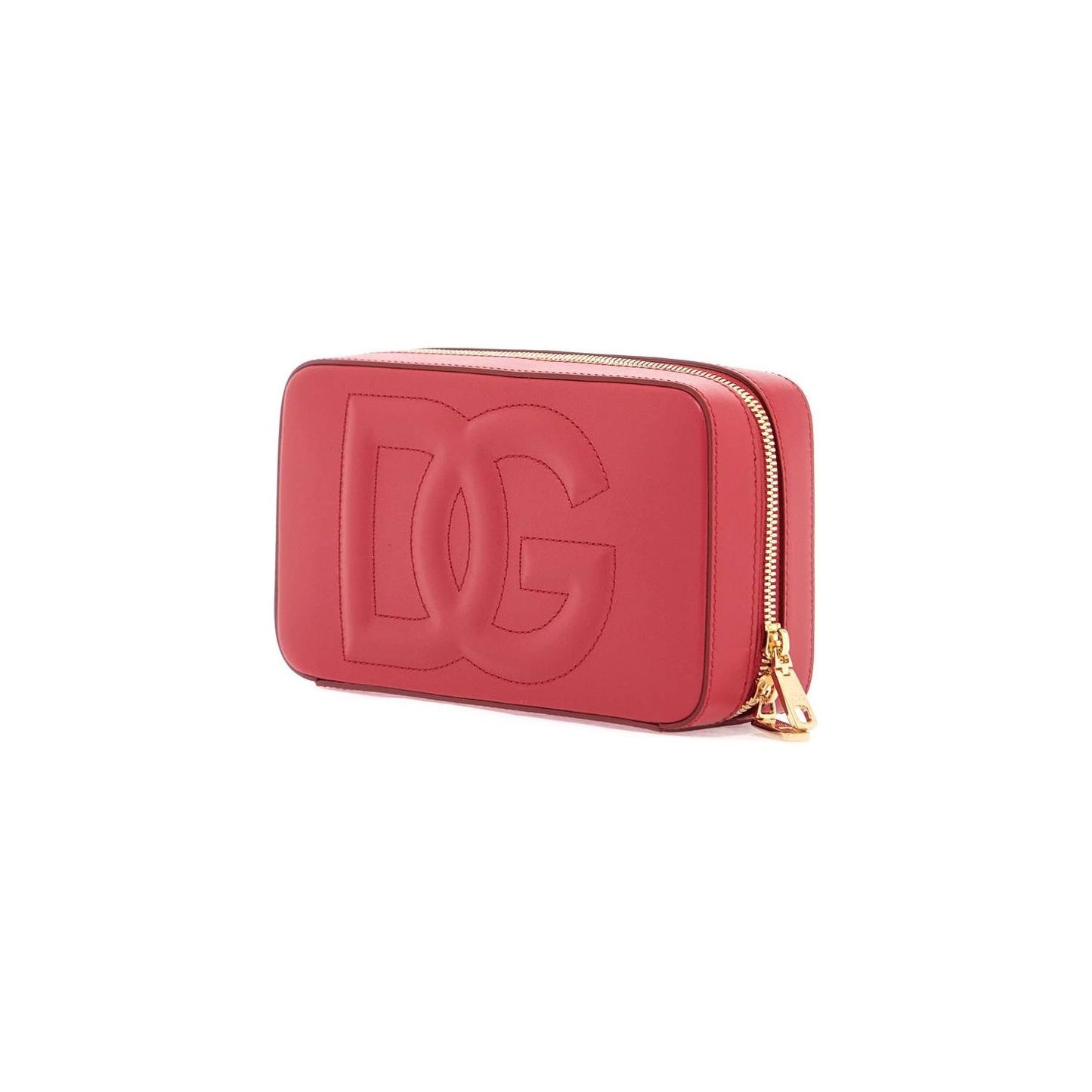 Dolce & Gabbana red calfskin shoulder bag with embossed logo Handbag Dolce & Gabbana