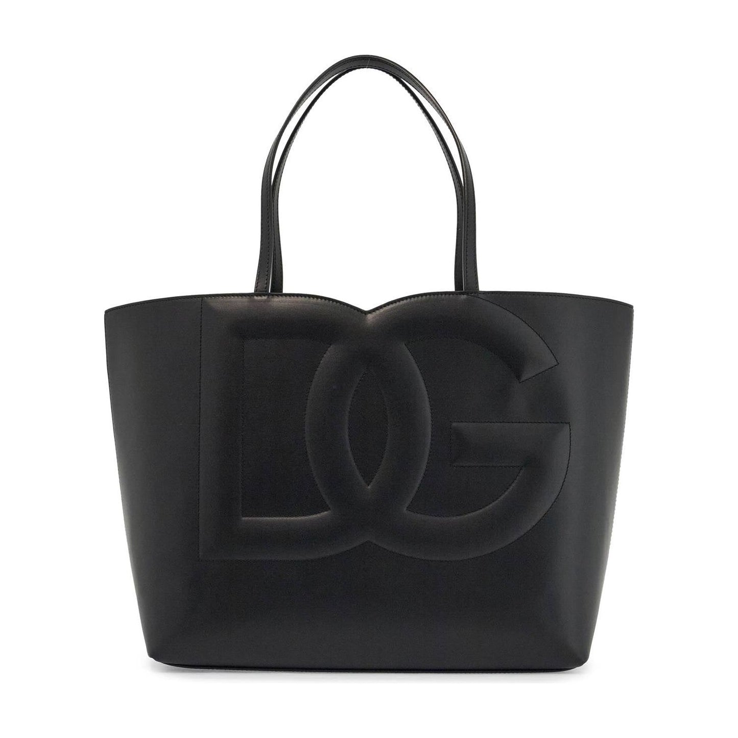 Dolce & Gabbana black calfskin shopping bag with embossed logo Shopper Dolce & Gabbana