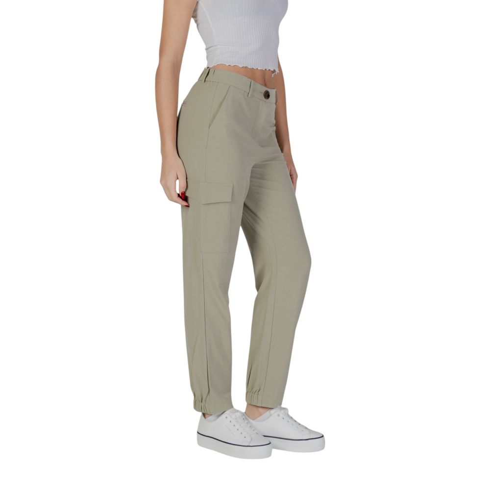 B.Young Green Polyester Cargo Pants
