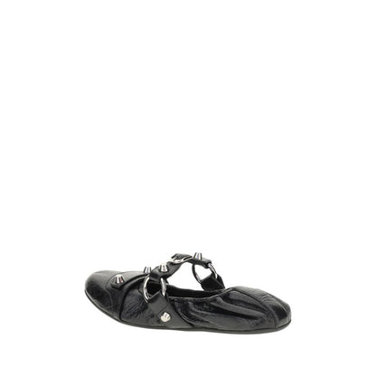 Balenciaga Black Calf Leather Bos Taurus Ballet Flats Balenciaga