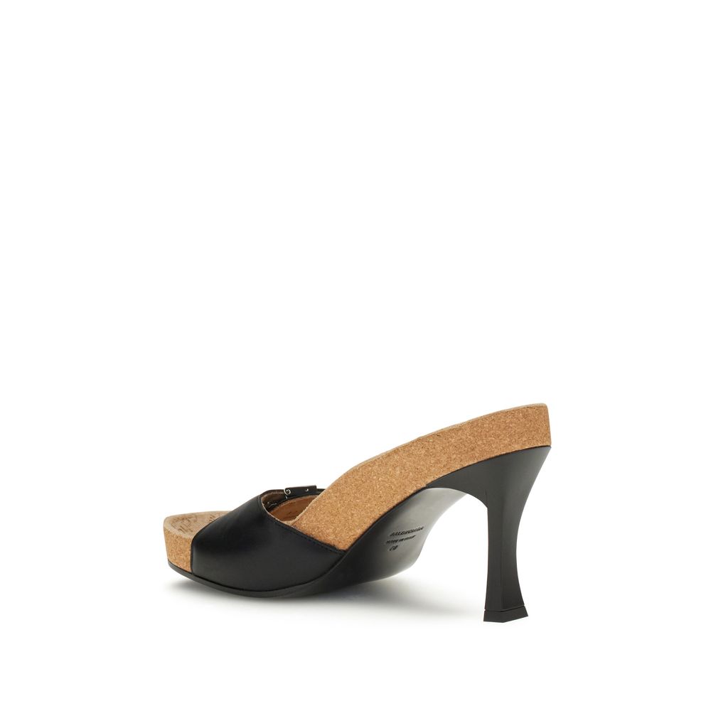Balenciaga Black Calf Leather Bos Taurus Stiletto Heel Sandals Balenciaga