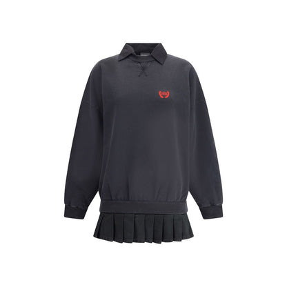 Balenciaga Black Cotton Casual Dress Balenciaga