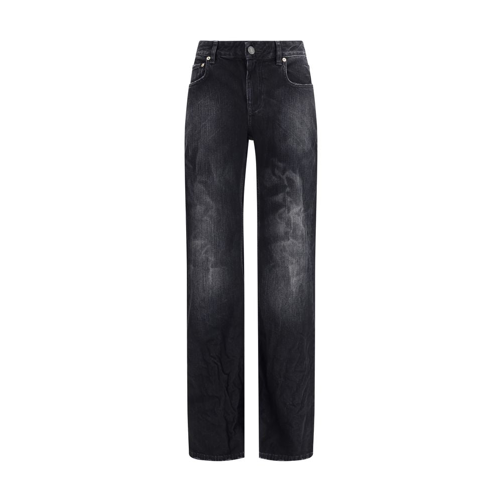 Balenciaga Black Cotton Relaxed Fit Jeans Balenciaga
