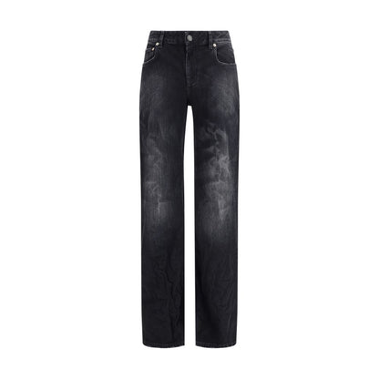 Balenciaga Black Cotton Relaxed Fit Jeans Balenciaga
