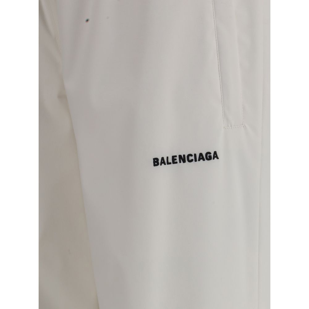 Balenciaga White Polyester Joggers (Workout Pants) Balenciaga