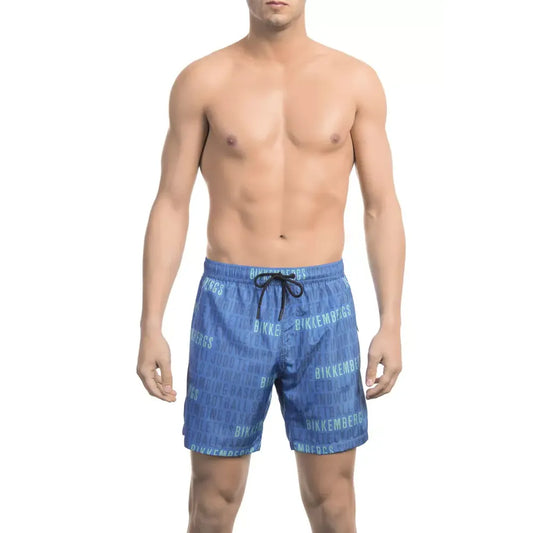 Bikkembergs Blue Polyester Men Swim Short