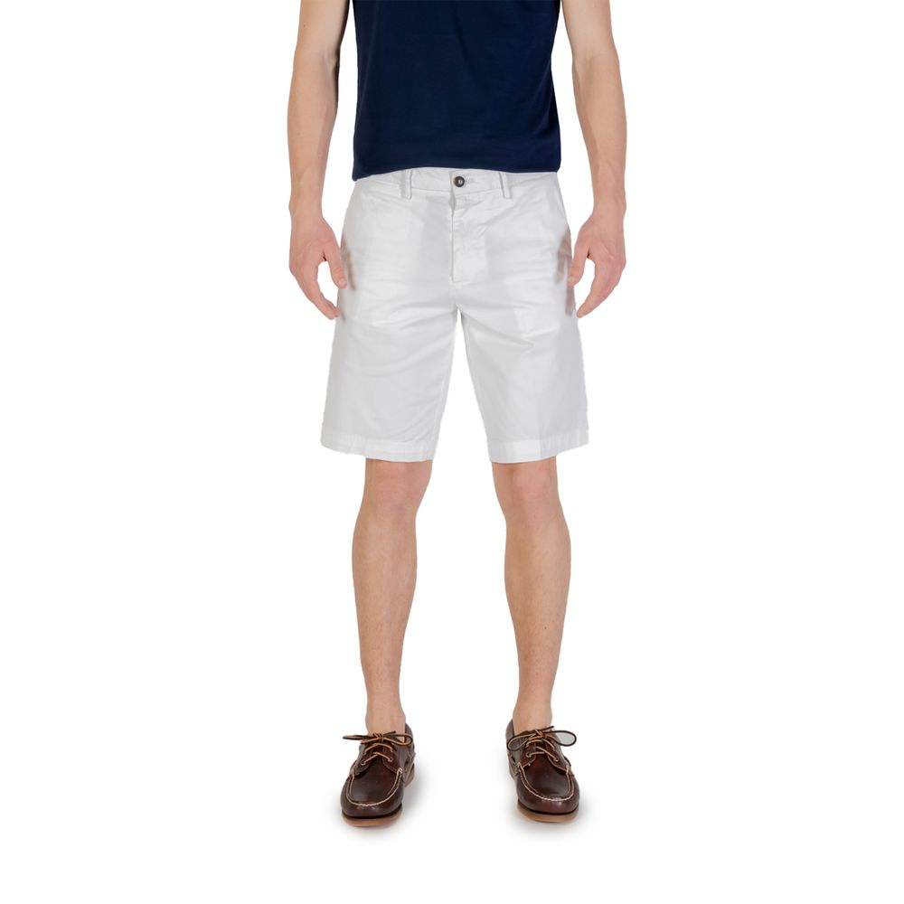 Borghese White Cotton Bermuda Shorts Borghese
