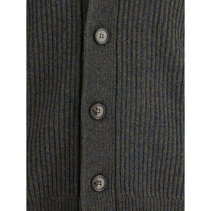 Brooksfield Bicolor Fleece Wool Cardigan Brooksfield