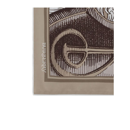 Burberry Beige Silk Scarf Burberry