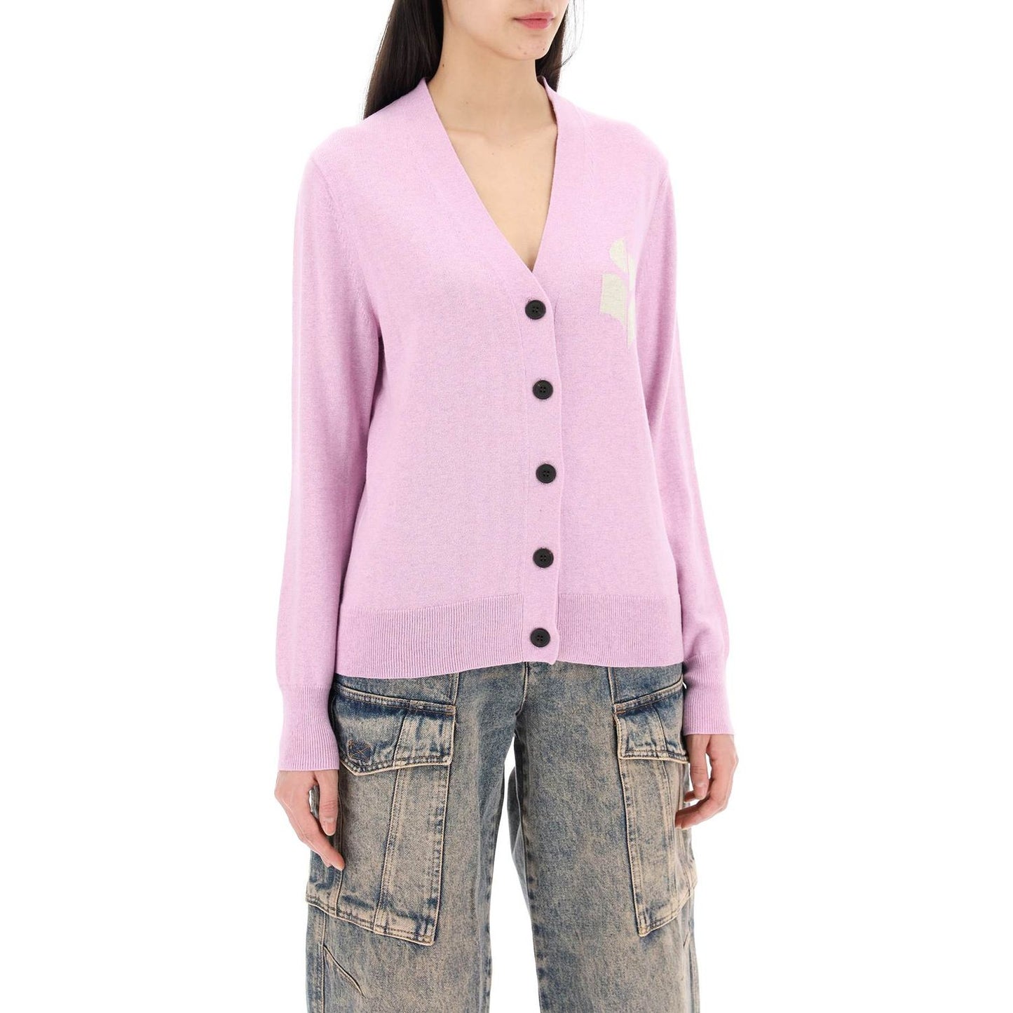 Isabel Marant Etoile karin cardigan with logo intarsia Knitwear Isabel Marant Etoile