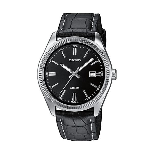 CASIO COLLECTION Mod. DATE. LEATHER - BLACK