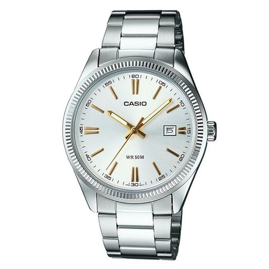 CASIO COLLECTION Mod. LADY DATE - ARGENTEE. GOLD INDEXES