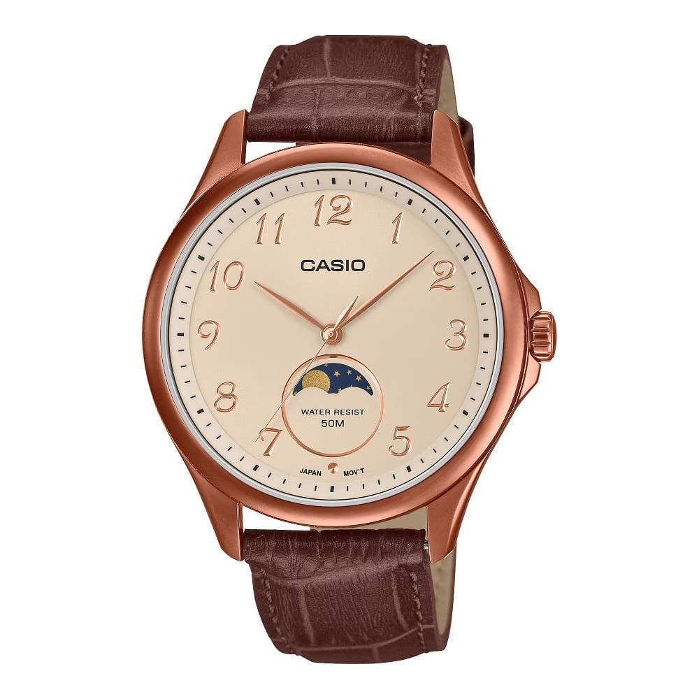 CASIO COLLECTION Mod. MOONPHASES - LEATHER, BRONZE