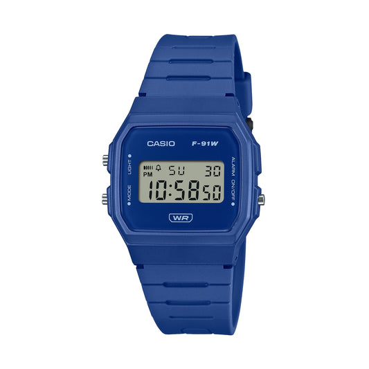 CASIO VINTAGE Mod. F-91 BIO RESIN STRAP - BLUE READY STOCKED WATCHES,Unisex,Wristwatch